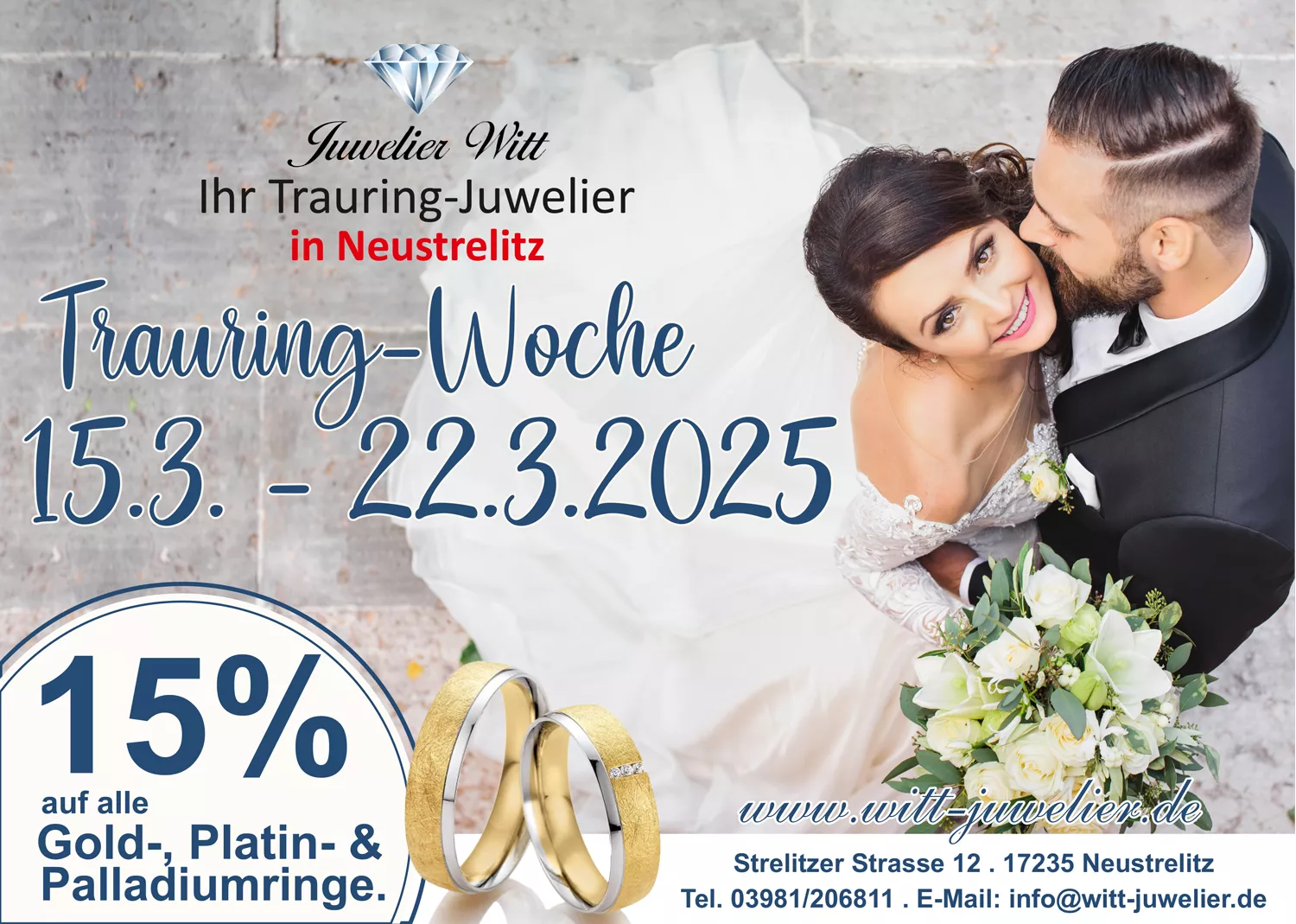 Trauring-Wochen bei Trauring-Juwelier Witt Neustrelitz Trauring-Wochen bei Trauring-Juwelier Witt Neustrelitz